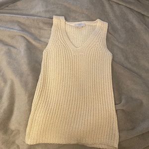 Cream colored sweater sleeveless top